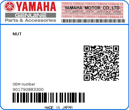 Product image: Yamaha - 901790883300 - NUT  0