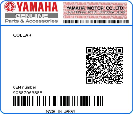 Product image: Yamaha - 9038706388BL - COLLAR  0