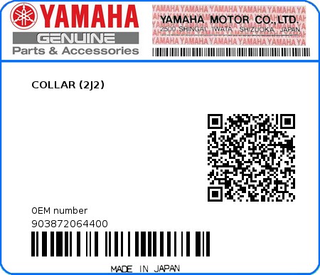 Product image: Yamaha - 903872064400 - COLLAR (2J2)  0