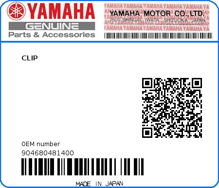 Product image: Yamaha - 904680481400 - CLIP  0