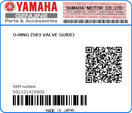 Product image: Yamaha - 932101429900 - O-RING (583 VALVE GUIDE)  0