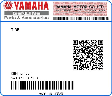 Product image: Yamaha - 941071001500 - TIRE  0