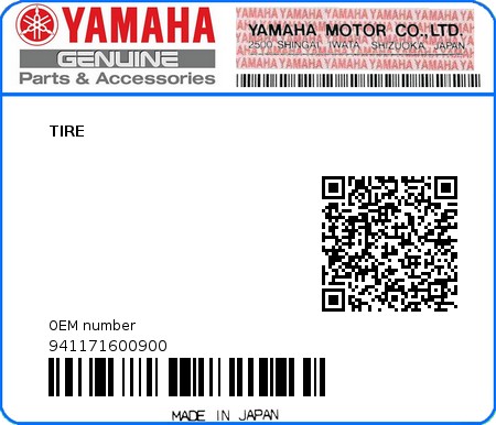 Product image: Yamaha - 941171600900 - TIRE  0