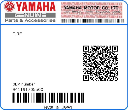 Product image: Yamaha - 941191705500 - TIRE  0