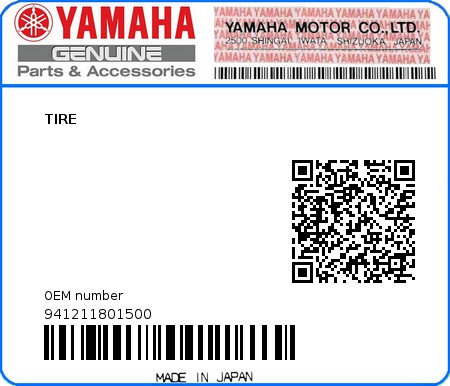 Product image: Yamaha - 941211801500 - TIRE  0