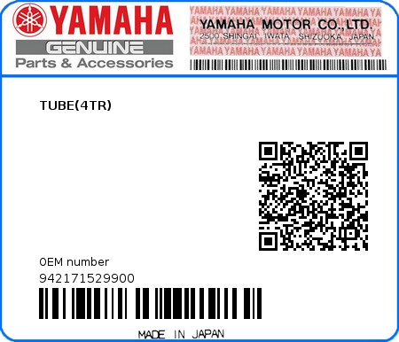 Product image: Yamaha - 942171529900 - TUBE(4TR)  0