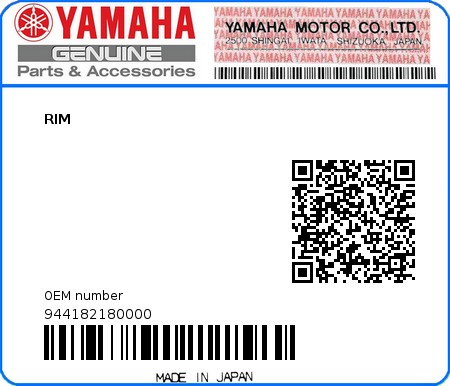 Product image: Yamaha - 944182180000 - RIM  0
