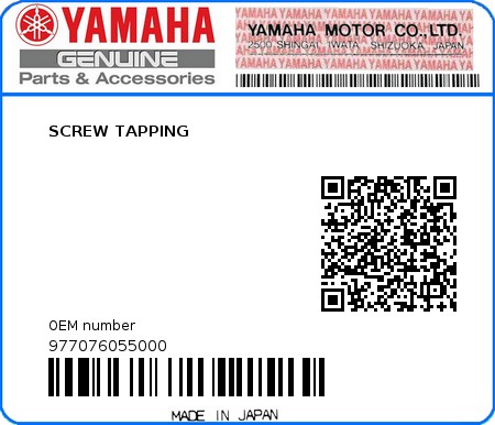 Product image: Yamaha - 977076055000 - SCREW TAPPING   0