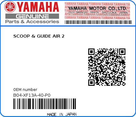 Product image: Yamaha - B04-XF13A-40-P0 - SCOOP & GUIDE AIR 2  0