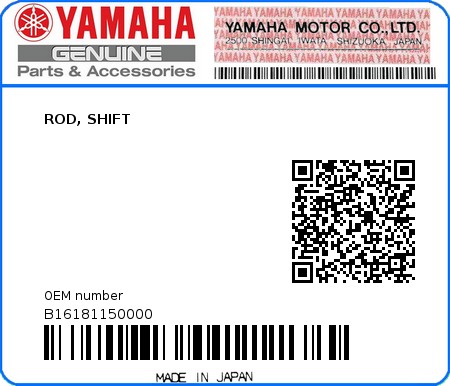 Product image: Yamaha - B16181150000 - ROD, SHIFT  0