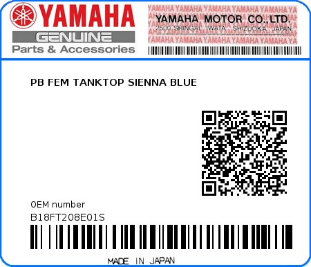 Product image: Yamaha - B18FT208E01S - PB FEM TANKTOP SIENNA BLUE  0