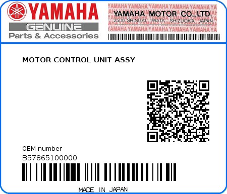 Product image: Yamaha - B57865100000 - MOTOR CONTROL UNIT ASSY  0