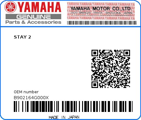 Product image: Yamaha - B902164G000X - STAY 2  0
