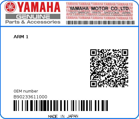 Product image: Yamaha - B90233611000 - ARM 1  0