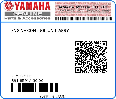 Product image: Yamaha - B91-8591A-30-00 - ENGINE CONTROL UNIT ASSY  0