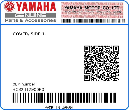 Product image: Yamaha - BC32412900P0 - COVER, SIDE 1  0