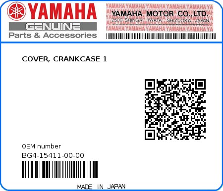Product image: Yamaha - BG4-15411-00-00 - COVER, CRANKCASE 1  0