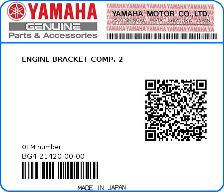 Product image: Yamaha - BG4-21420-00-00 - ENGINE BRACKET COMP. 2  0