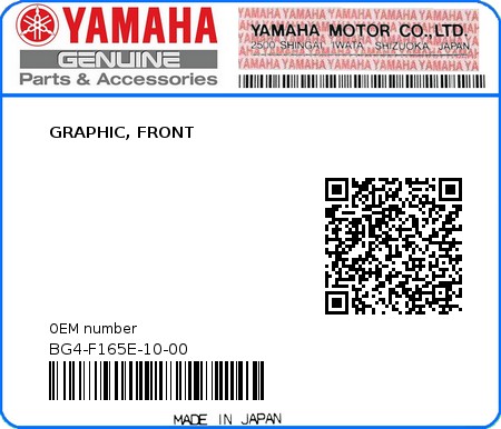 Product image: Yamaha - BG4-F165E-10-00 - GRAPHIC, FRONT  0
