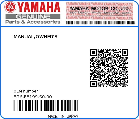 Product image: Yamaha - BR6-F8199-S0-00 - MANUAL,OWNER'S  0