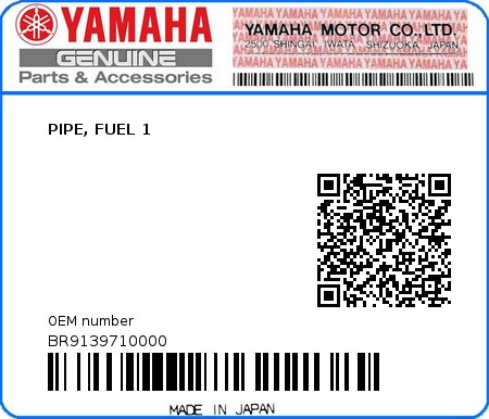 Product image: Yamaha - BR9139710000 - PIPE, FUEL 1  0