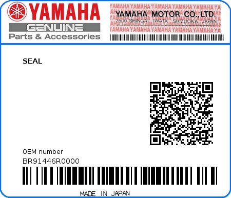 Product image: Yamaha - BR91446R0000 - SEAL  0