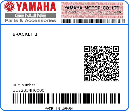 Product image: Yamaha - BU22334H0000 - BRACKET 2  0