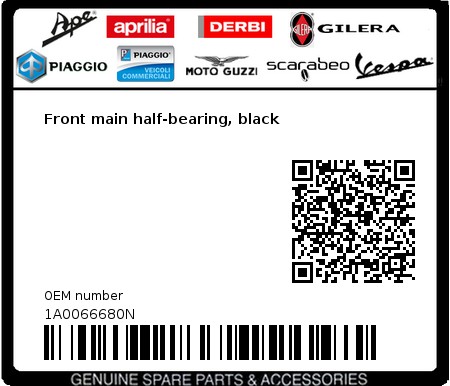 Product image: Moto Guzzi - 1A0066680N - Front main half-bearing, black  0