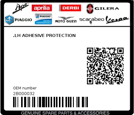 Product image: Moto Guzzi - 2B000032 - .LH ADHESIVE PROTECTION  0