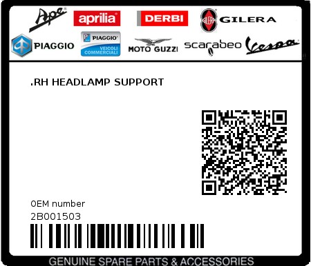 Product image: Moto Guzzi - 2B001503 - .RH HEADLAMP SUPPORT  0