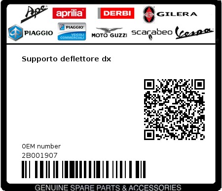 Product image: Moto Guzzi - 2B001907 - Supporto deflettore dx  0