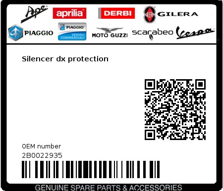 Product image: Moto Guzzi - 2B0022935 - Silencer dx protection  0