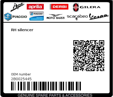 Product image: Moto Guzzi - 2B0025445 - RH silencer  0