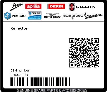 Product image: Moto Guzzi - 2B003403 - Reflector  0