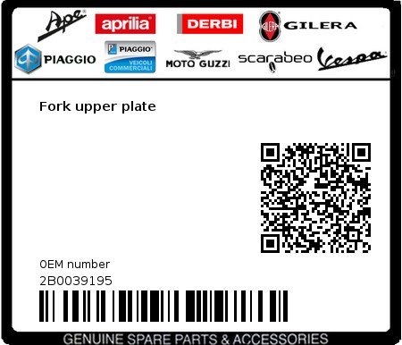 Product image: Moto Guzzi - 2B0039195 - Fork upper plate  0