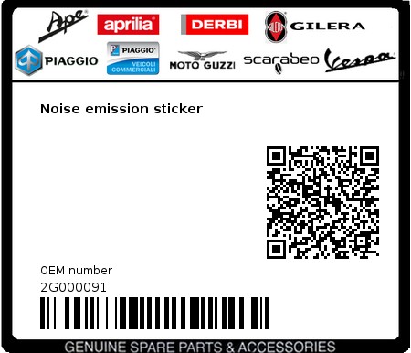 Product image: Moto Guzzi - 2G000091 - Noise emission sticker  0