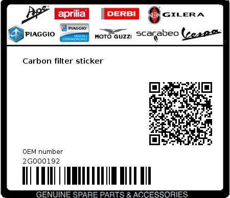 Product image: Moto Guzzi - 2G000192 - Carbon filter sticker  0