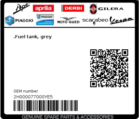 Product image: Moto Guzzi - 2H000077000YE5 - .Fuel tank, grey  0
