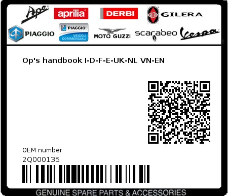 Product image: Moto Guzzi - 2Q000135 - Op's handbook I-D-F-E-UK-NL VN-EN  0