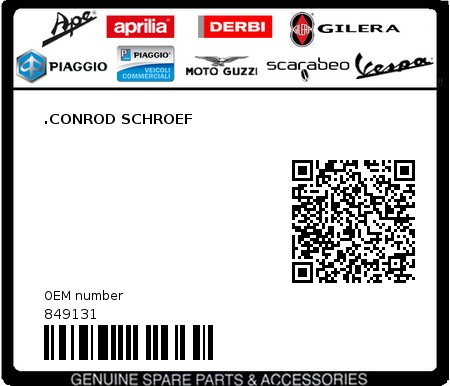 Product image: Moto Guzzi - 849131 - .CONROD SCHROEF  0