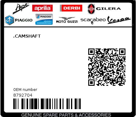 Product image: Moto Guzzi - 8792704 - .CAMSHAFT  0
