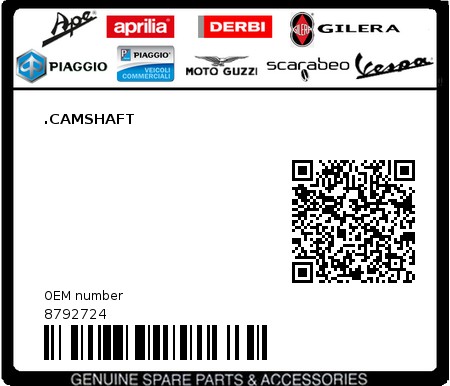 Product image: Moto Guzzi - 8792724 - .CAMSHAFT  0