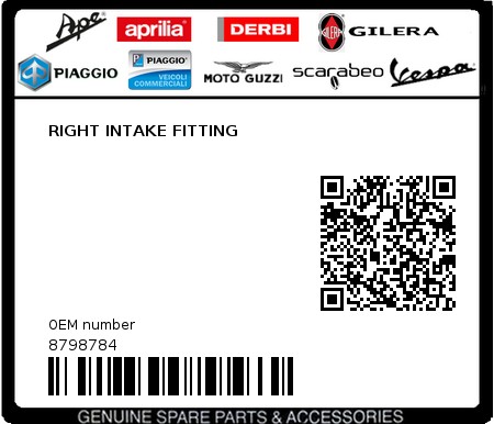 Product image: Moto Guzzi - 8798784 - RIGHT INTAKE FITTING  0