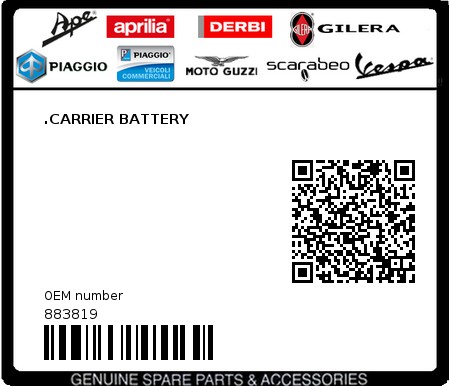 Product image: Moto Guzzi - 883819 - .CARRIER BATTERY  0