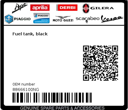 Product image: Moto Guzzi - 88666100NG - Fuel tank, black  0