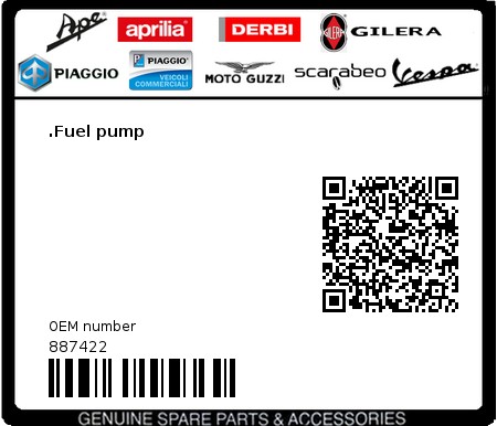 Product image: Moto Guzzi - 887422 - .Fuel pump  0