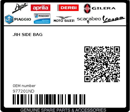Product image: Moto Guzzi - 977201ND - .RH SIDE BAG  0