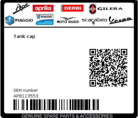 Product image: Moto Guzzi - AP8113553 - Tank cap  0