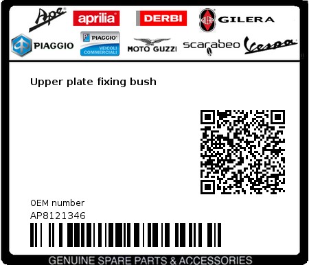 Product image: Moto Guzzi - AP8121346 - Upper plate fixing bush  0