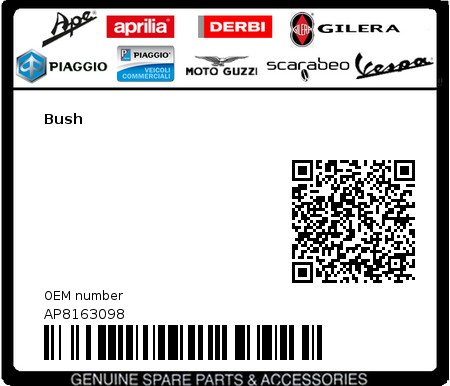 Product image: Moto Guzzi - AP8163098 - Bush  0